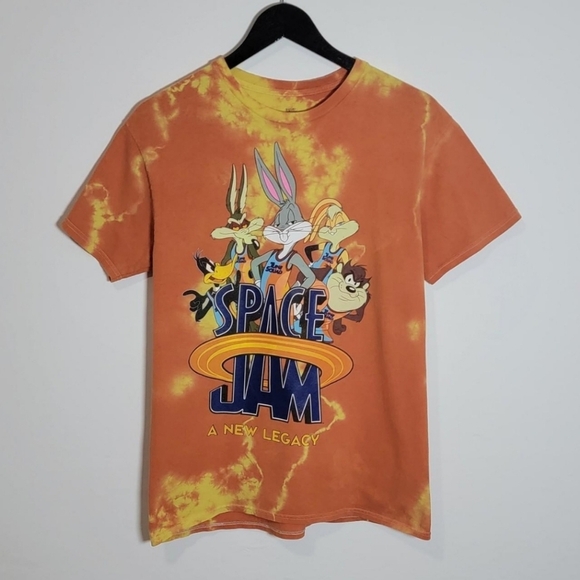 LooneyTunes Mens size M Orange Bleach Spacejam VTG tshirt - Picture 3 of 4